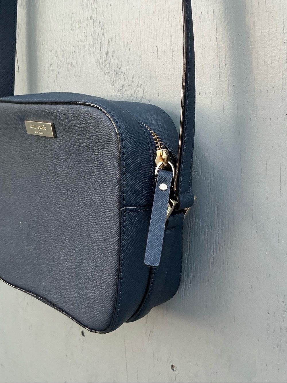 kate spade Harper Navy Crossbody Leather Travel Vacation Shopping ComfortableBag - Picture 4 of 10